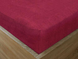 Goldea cearceafuri de pat din terry cu elastic - vin 180 x 200 cm
