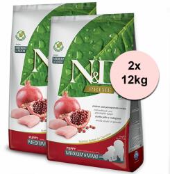 FARMINA Farmina N&D Prime dog PUPPY MEDIUM & MAXI Chicken & Pomegranate 2 x 12 kg