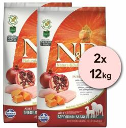 FARMINA Farmina N&D GF PUMPKIN adult dog medium/maxi, chiken & pomegranate - 2 x 12kg