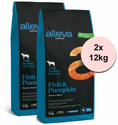 Alleva Alleva NATURAL dog fish & pumpkin adult medium/maxi 2 x 12 kg