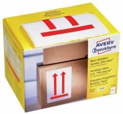 Avery Etikett címke, piktogram álló helyzetet jelzõ nyílak 74 x100mm, tekercses, 200 címke/doboz, Avery piros (7250) - tonerpiac