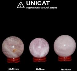  Sfera Cuart Roz Mineral Natural - 51-56 x 51-56 mm - Unicat
