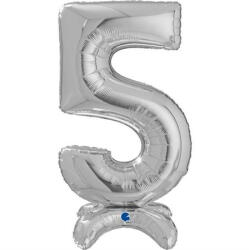 Grabo Balon folie cifra 5 argintiu Stand Up 64 cm
