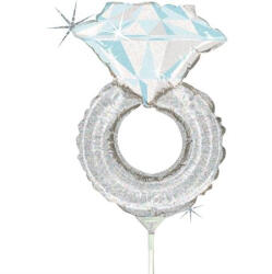 Grabo Balon folie mini figurina inel diamant 35 x 23 cm