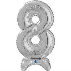 Grabo Balon folie cifra 8 argintiu Stand Up 64 cm