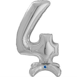 Grabo Balon folie cifra 4 argintiu Stand Up 64 cm