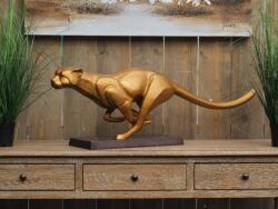 Thermobrass Statuie de bronz moderna Running Jaguar 32x20x96 cm