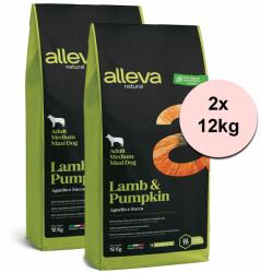 Alleva Alleva NATURAL dog lamb & pumpkin adult medium/maxi 2 x 12 kg