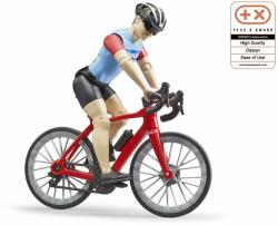 BRUDER BR63110 - Figurina ciclist cu bicicleta de curse (BR63110) Figurina