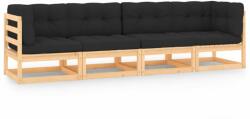 vidaXL Set mobilier de grădină cu perne, 4 piese, lemn masiv pin (3083749) - vidaxl