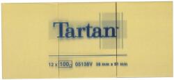Tartan Öntapadó jegyzettömb, 38x51 mm, 100 lap, 12 tömb/cs, TARTAN, sárga (LPT5138)