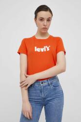 Levi's pamut póló narancssárga - narancssárga S - answear - 7 590 Ft