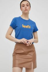 Levi's pamut póló kék - kék S - answear - 9 890 Ft