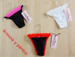 Kreona V˝ pántos tanga(mikro) Fekete piros