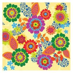 Servetel decorativ Hippie Flowers yellow