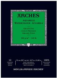 Arches Bloc hartie acuarela Arches, 21 x 29.7 cm (A4), 185 g/mp, 15 coli, Lipit 1 latura, Medie (cold-pressed)