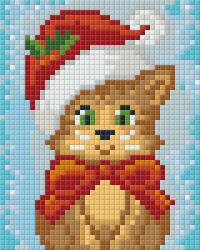 Pixelhobby Pixel szett 1 normál alaplappal, színekkel, karácsonyi cica (801422)