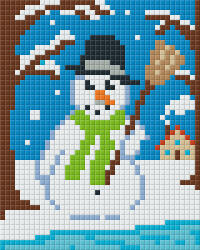 Pixelhobby Pixel szett 1 normál alaplappal, színekkel, hóember (801392)