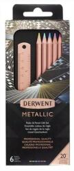 Derwent Set 6 creioane colorate metalice cu rigla Derwent