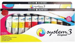 Daler-Rowney Set 10 culori acrilice cu pensula System 3 Daler Rowney