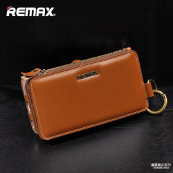 REMAX Telefon tok, pénztárca tok, könyvtok, fliptok, bőr, barna, Remax, iPhone 6 Plus / 6S Plus