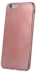 Samsung S6 szilikon tok, hátlaptok, telefon tok, karbon mintás, rose gold