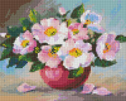 Pixelhobby Pixel szett 4 normál alaplappal, színekkel, virágcsokor (804369)