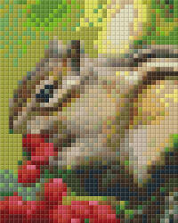 Pixelhobby Pixel szett 1 normál alaplappal, színekkel, csíkos mókus (801236)