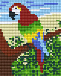 Pixelhobby Pixel szett 1 normál alaplappal, színekkel, papagáj (801251)