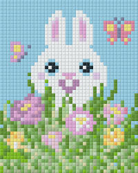 Pixelhobby Pixel szett 1 normál alaplappal, színekkel, nyuszi (801352)