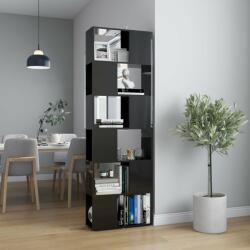 vidaXL Bibliotecă/Separator cameră, negru extralucios, 60x24x186 cm (809105) Biblioteca
