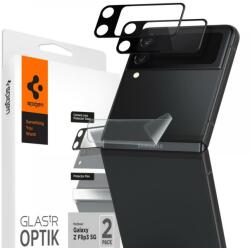 Spigen Samsung Galaxy Flip 3 Spigen Optik. Tr kameralencse védő 9H üveg és pánt védő fólia fekete