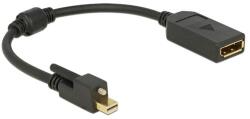 Delock 62638 mini Displayport csavarral apa - Displayport anya adapter - Fekete (B01522NQE2)