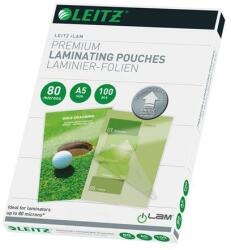 LEITZ Meleglamináló fólia, 80 mikron, A5, fényes, UDT technológiával, LEITZ iLam (E74920000)