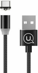 USAMS USB apa - Mágneses USB-C apa Adat- és töltőkábel - Fekete (1m) (SJ293USB01)