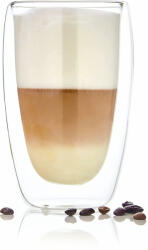 Bambuswald Kávéspohár, 400 ml, thermo pohár, kézműves, boroszilikát üveg (BW-10272-003) (BW-10272-003)