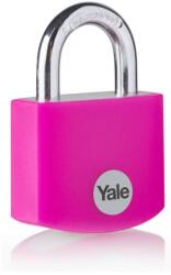 Yale Lacat Yale din aluminiu corp 32 mm, veriga standard, nivel standard de protectie, culoare roz YE3B/32/116/1/P