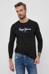 Pepe Jeans pamut hosszúujjú Eggo Long fekete, sima - fekete L