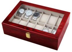 Pufo Cutie caseta din lemn pentru depozitare si organizare 12 ceasuri, model Premium