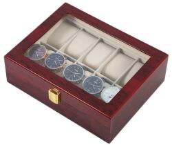 Pufo Cutie caseta din lemn pentru depozitare si organizare 10 ceasuri, model Premium