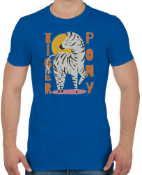 printfashion Tigris póni - zebra - Férfi póló - Királykék (5625881)