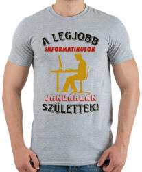 printfashion Informatikus férfi szülinapja január - Férfi póló - Sport szürke (5615416)