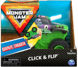 Spin Master Monster Jam - Click & Flip: Grave Digger hátrahúzhatós kisautó (20130383)