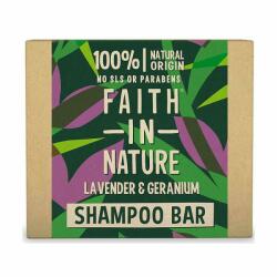 Faith in Nature Lavender & Geranium organikus szilárd sampon levendulával 85 g