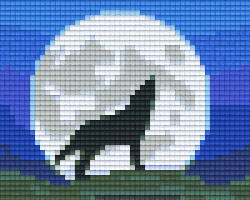 Pixelhobby Pixel szett 1 normál alaplappal, színekkel, farkas az éjszakában (801213)