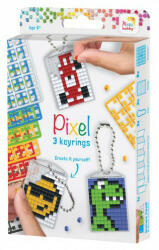 Pixelhobby Pixel kulcstartókészítő szett 3 kulcstartó alaplappal, 8 színnel, mintákkal, fiús (PXL-20132)
