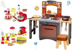 Ecoiffier Set bucătărie cu pizza Pizzerie Ecoiffier accesibilă din mai multe părți cu aparat de vafe și robot de bucătărie cu accesorii (ECO1693-3)