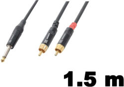 Thunder Germany GX26-1, 5m mono-sztereo jelkábel (6, 3 mm Mono Jack - 2x RCA) - mkaudio