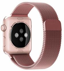 iKi Apple Watch 46mm / 45mm / 44mm / Ultra 49mm milánói fém szíj - rózsaszín