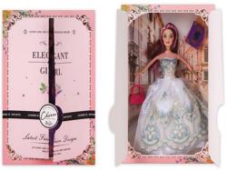Magic Toys Elegáns Divatbaba kiegészítőkkel fehér ruhában - 30 cm (MKL399866)